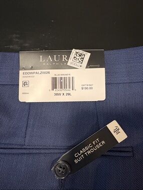 NEW Lauren Ralph Lauren Blue Classic Fit Suit Trousers